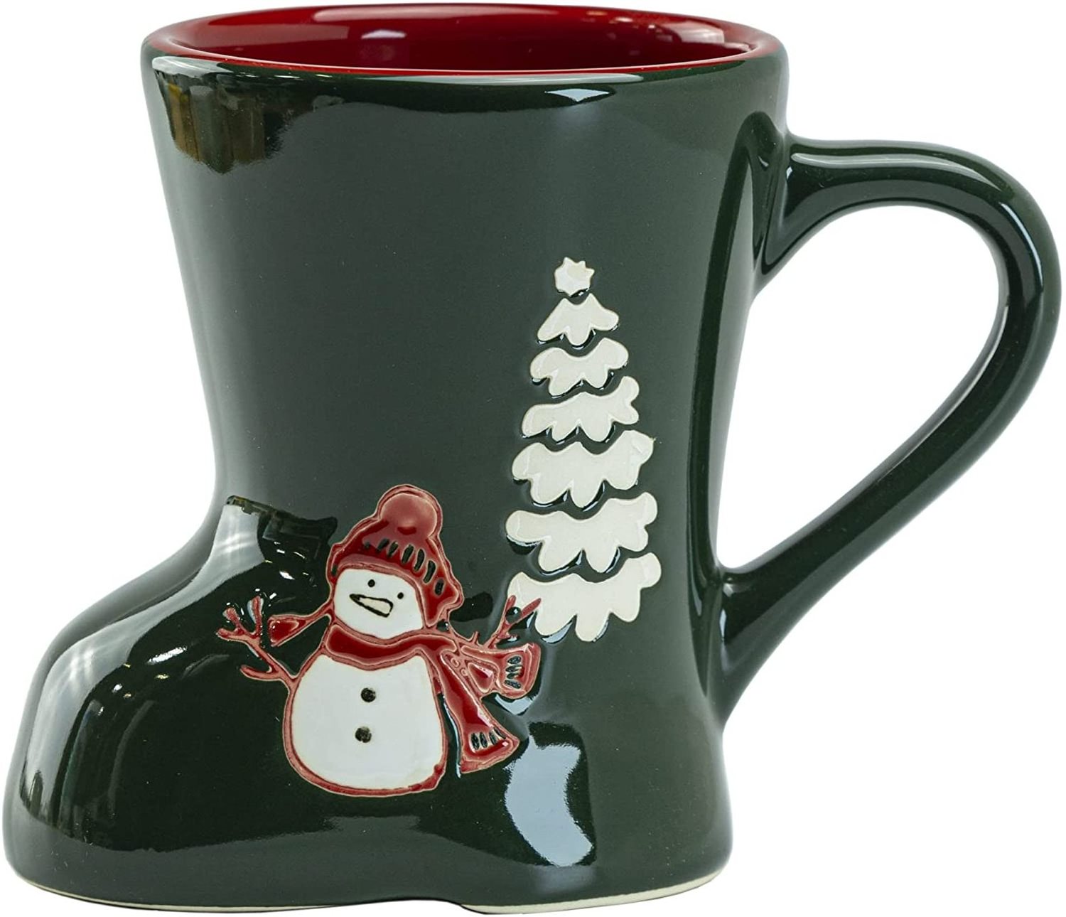 Novelty Christmas Snowman Santa Boot Shaped Ceramic Coffee Mugs