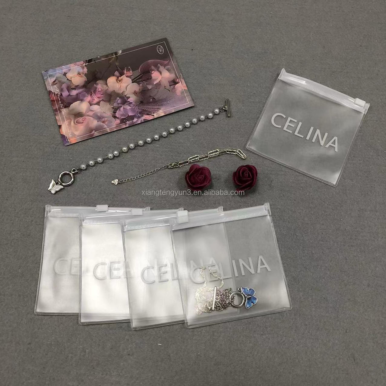 Customized PVC Accessories Plastic Packaging Bag High Quality Jewelry Pouch With Zipper Jewelry Case Ziplock Bag