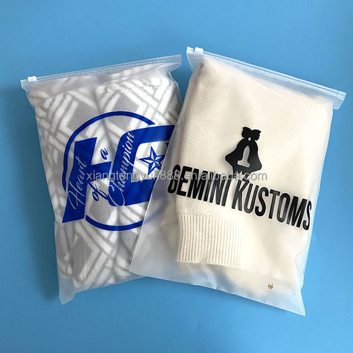 Clothing plastic zipper bag customized printed packaging pvc PE bag tshirt clothes packaging slider zip lock