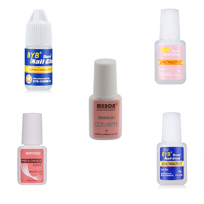 False Tip Glue 10 Styles MXBON Waterproof Nail Glue With Brush Fast Drying Strong Adhesive False Acrylic  Manicure Decoration