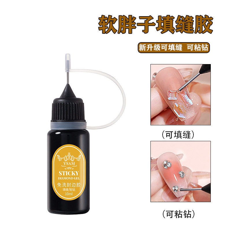 Sticky Diamond Glue Waterproof Nail Glue With Brush Fast Drying Strong Adhesive False Acrylic False Tip Glue Manicure Decoration