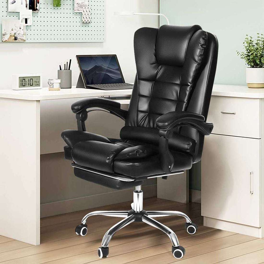 Modern Luxury Black Ergonomic Office Visitor Chair Office Massage Chair Office Leather Chair