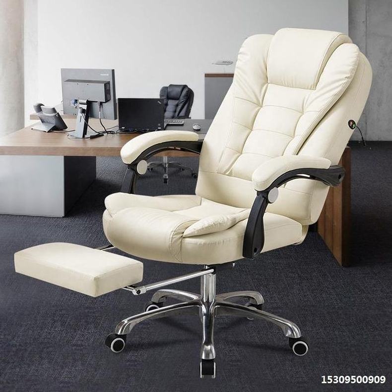 Wholesale White Comfortable Executive Adjustable Tilt Mechanism Massage Boss Office Chair