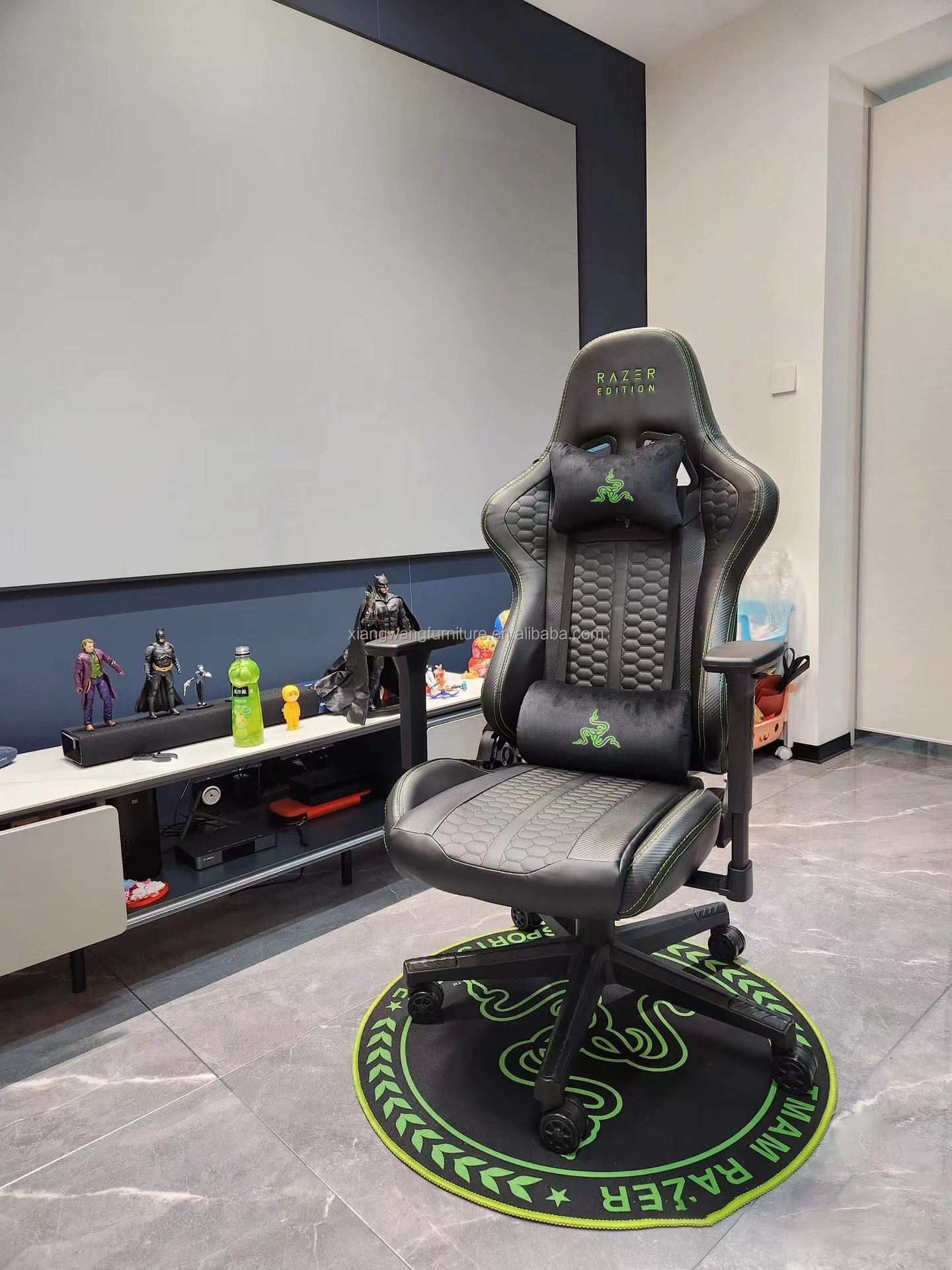 Wholesale Razer Gaming Chair Anji Computer Massage Silla Gamer Racing Chair Swivel Style with PU Metal & Iron Materials