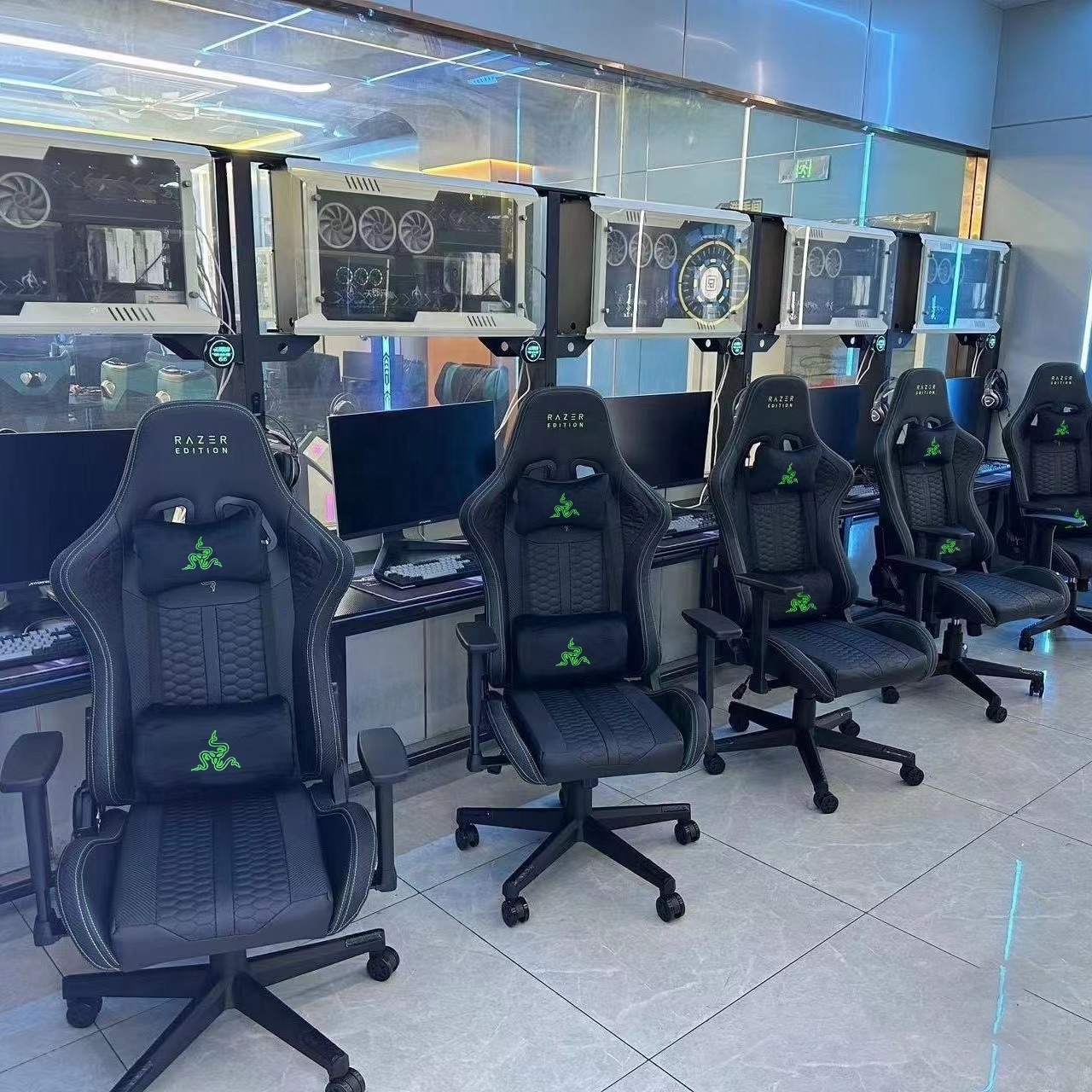 Wholesale Razer Gaming Chair Anji Computer Massage Silla Gamer Racing Chair Swivel Style with PU Metal & Iron Materials