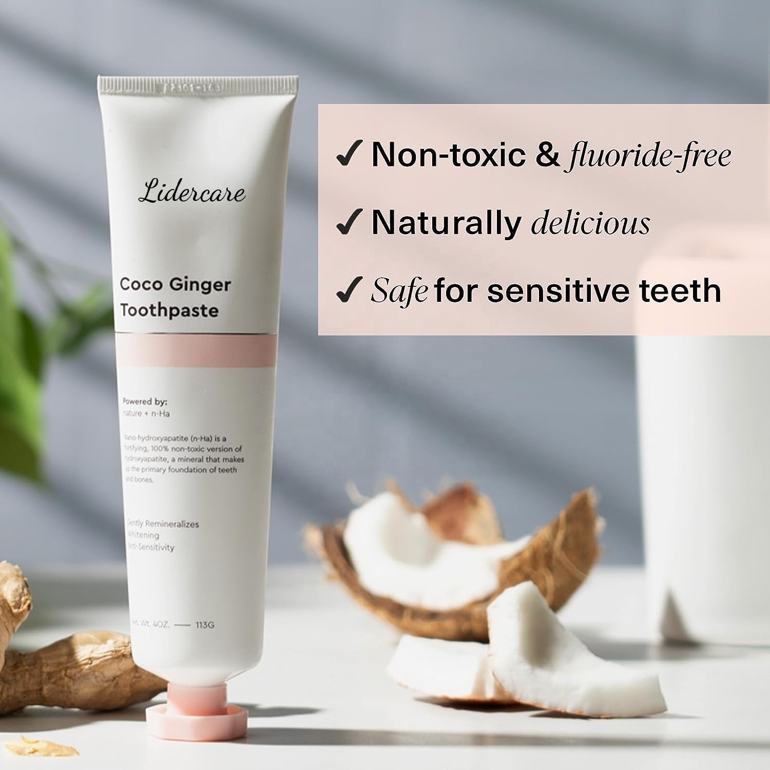 No Fluoride Toothpaste Supplier Organic Natural Gentle Whitening low foam Sensitivity Relief hydroxyapatite toothpaste