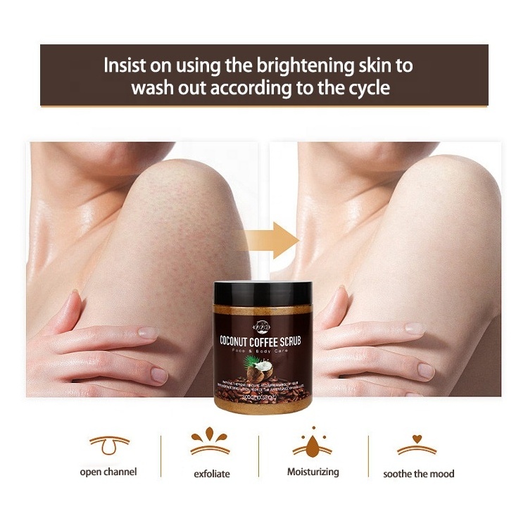 Lidercare Gommage Cafe Coffee Scrub Exfoliating Whitening Body Scrub Private Label Coconut Coffee Body Scrub