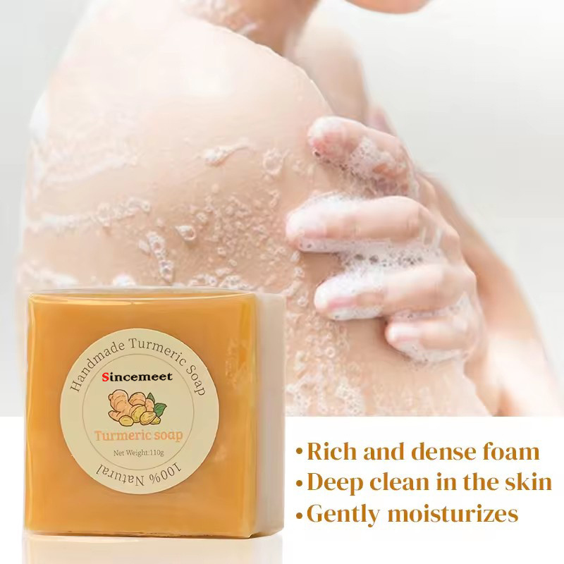 Kojic Acid Gluta Soap Bath Bleaching Body Whitening Skin Care Handmade Organic Turmeric Ginger Soap 110g