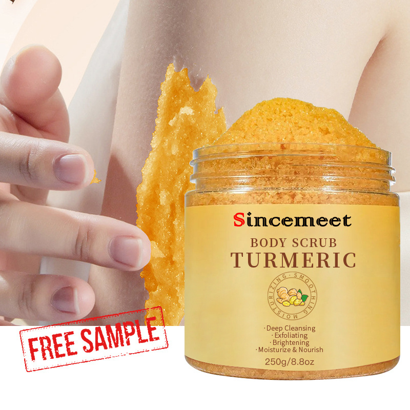 Organic Herbal Turmeric Scrub Skin Brightening Scrub Cream Deep Cleansing Dead Skin Remove Sea Salt Exfoliating Scrub OEM ODM