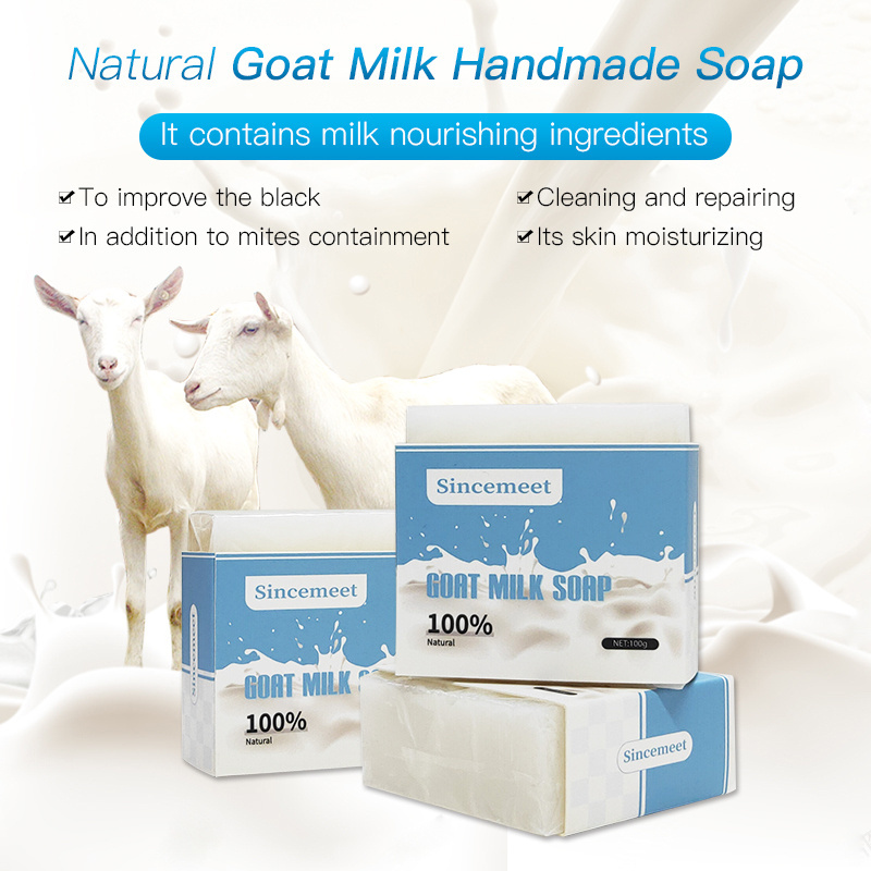 High Quality Cosmetics Korean Natural Handmade Soap Anti Acne Goat Milk Soap Base Vegan Facial Cleaning Body Wash Whitening Soap