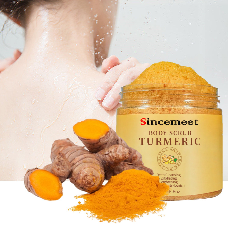 Organic Herbal Turmeric Scrub Skin Brightening Scrub Cream Deep Cleansing Dead Skin Remove Sea Salt Exfoliating Scrub OEM ODM