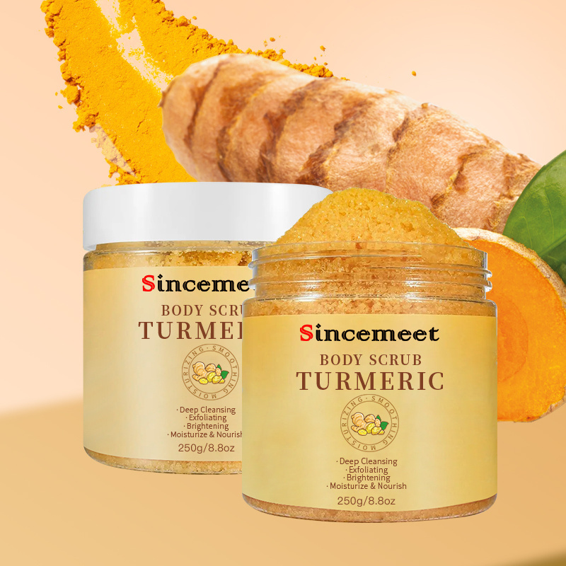 Organic Herbal Turmeric Scrub Skin Brightening Scrub Cream Deep Cleansing Dead Skin Remove Sea Salt Exfoliating Scrub OEM ODM