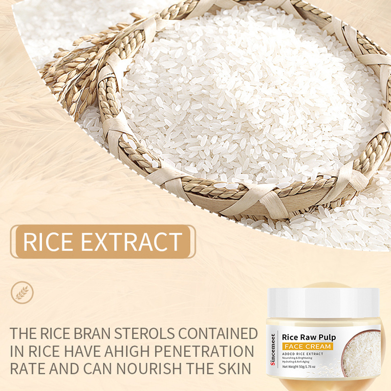 Cosmetics Beauty Care Best Facial Skin Care Products Rice Raw Pulp Hydrating And Rejuvenating Moisturizer Face Cream