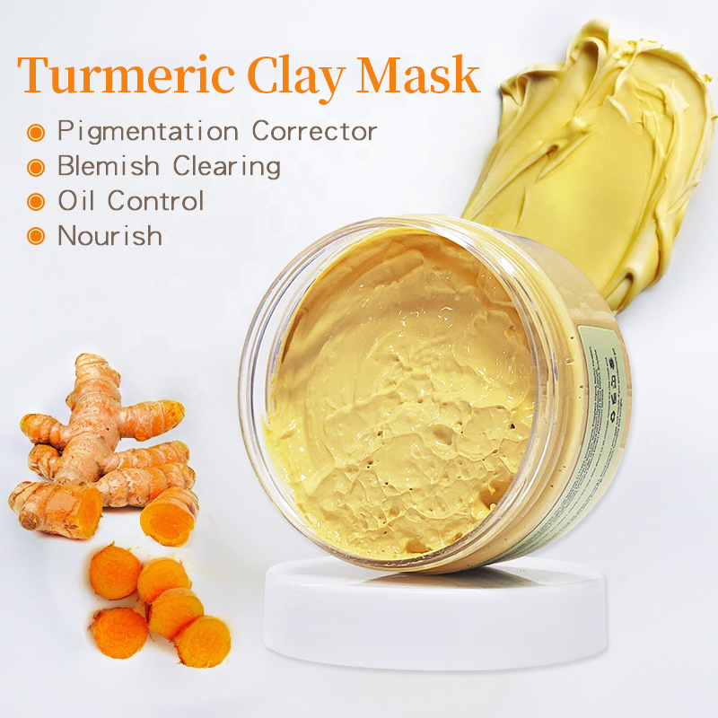 Private label Beauty Face Masks Cosmetic Skincare Collagen Turmeric mud Mask SPA Turmeric clay mask