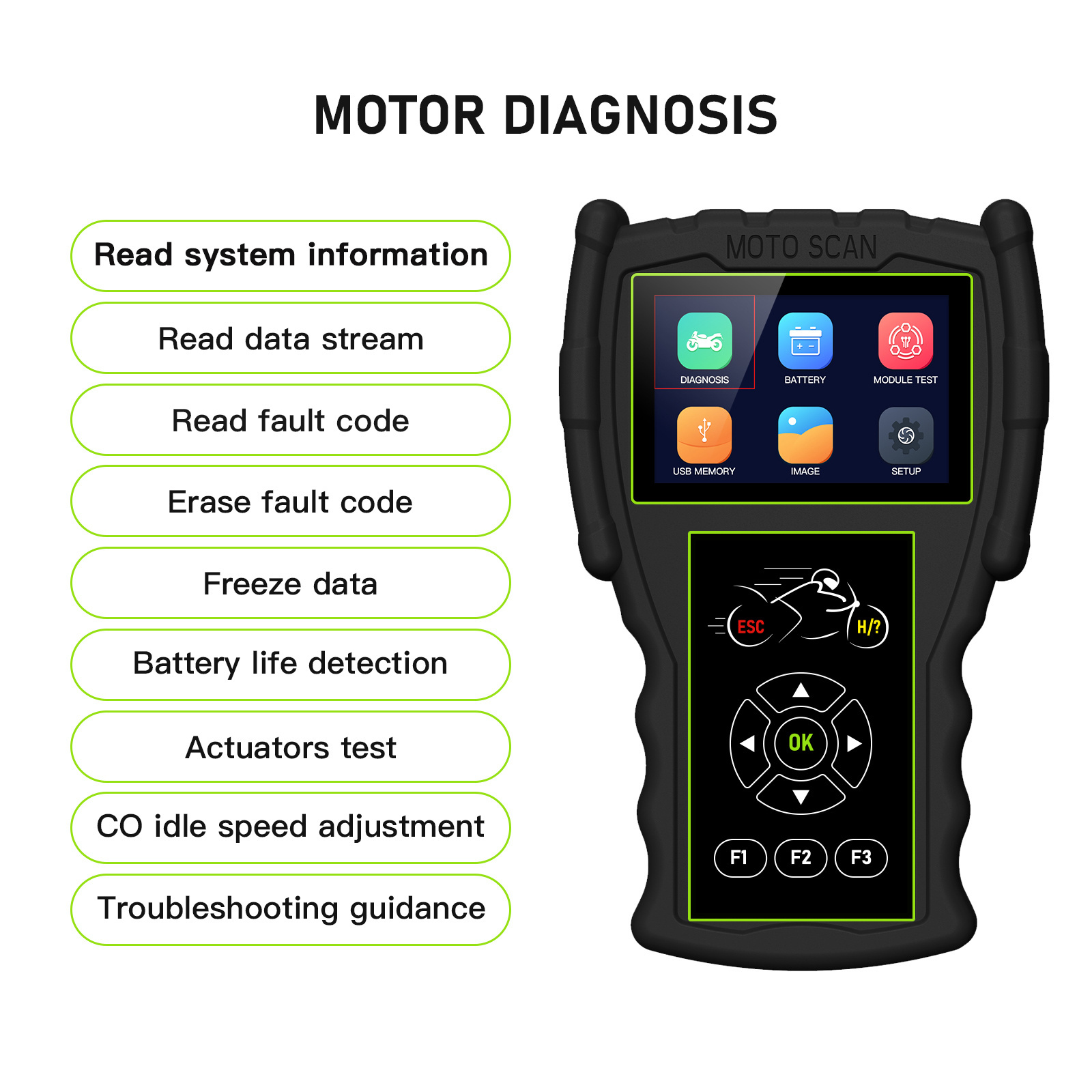 Newest JDiag M100 Pro Motorcycle Diagnostic Tool Motorcycle Scanner D87 D88 Function Scanner For Motorcycle Code Reader