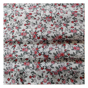 Clothing Fabrics Suppliers White Printed Cotton Fabrics Floral Rayon Viscose For Printing