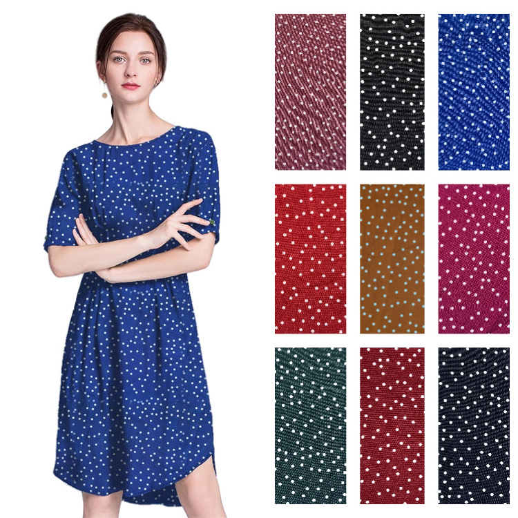 Stock of Shaoxing Colorful Printed Fabric Solid Color Fabric Speckled Polyester Calico