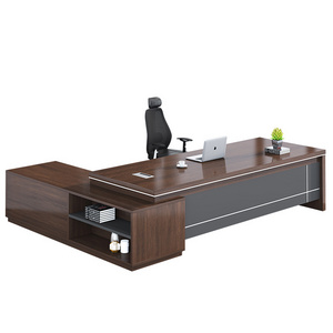 Contemporary Office Furniture Corner Chairman Ceo Boss Luxury L Shaped Set Table