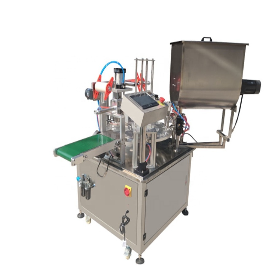 Yogurt Rotary Cup Filling Sealing Machine, Yogurt  Rotary Cup Fill   Machine,  Yogurt Cup Filler Sealer