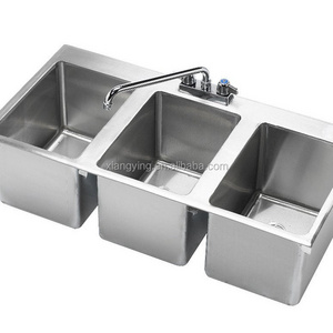 NSF Approval Stainless Steel Three Tubs Drop In Kitchen Sink