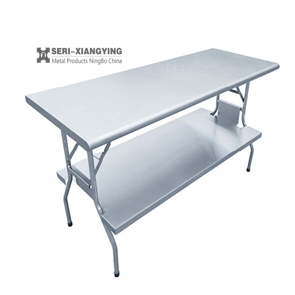 NSF approval kitchen stainless steel foldable work table inox folding table for commercial kitchen prep work