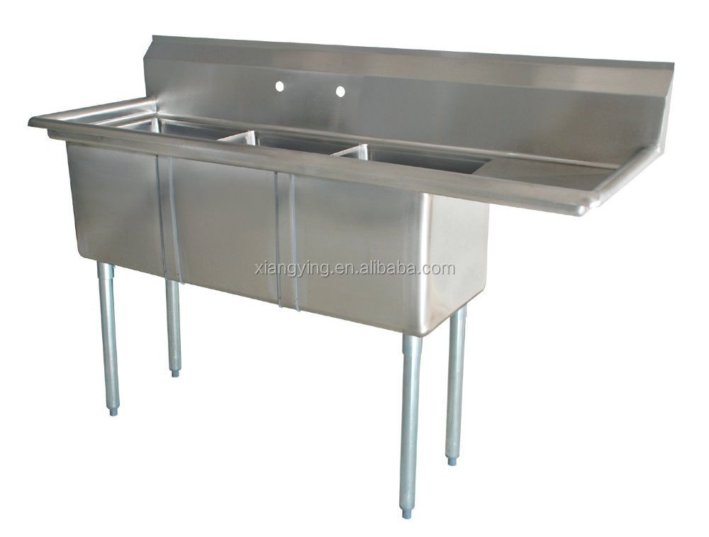 Customized stainless steel three tubs 3 bowls wash sink for commercial kitchen, restaurant or hotel with wholesale price