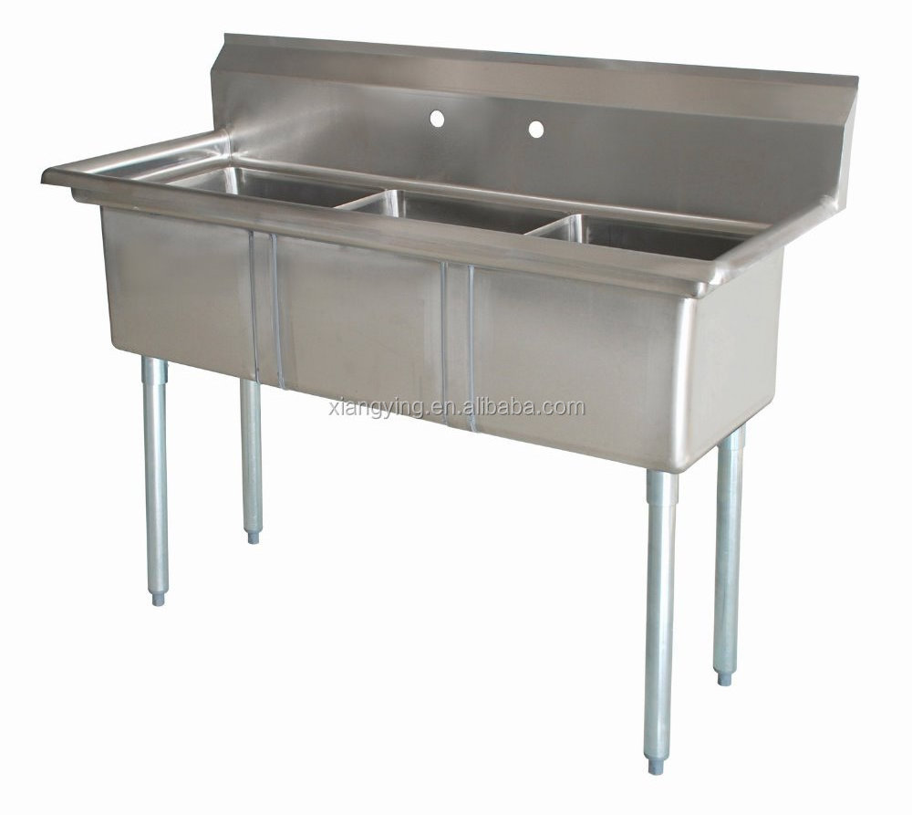 Customized stainless steel three tubs 3 bowls wash sink for commercial kitchen, restaurant or hotel with wholesale price