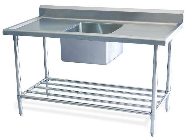 OEM ODM 430 304 201S/S commercial kitchen sink with S/S solid shelf with aluminum corner bracket for Sale