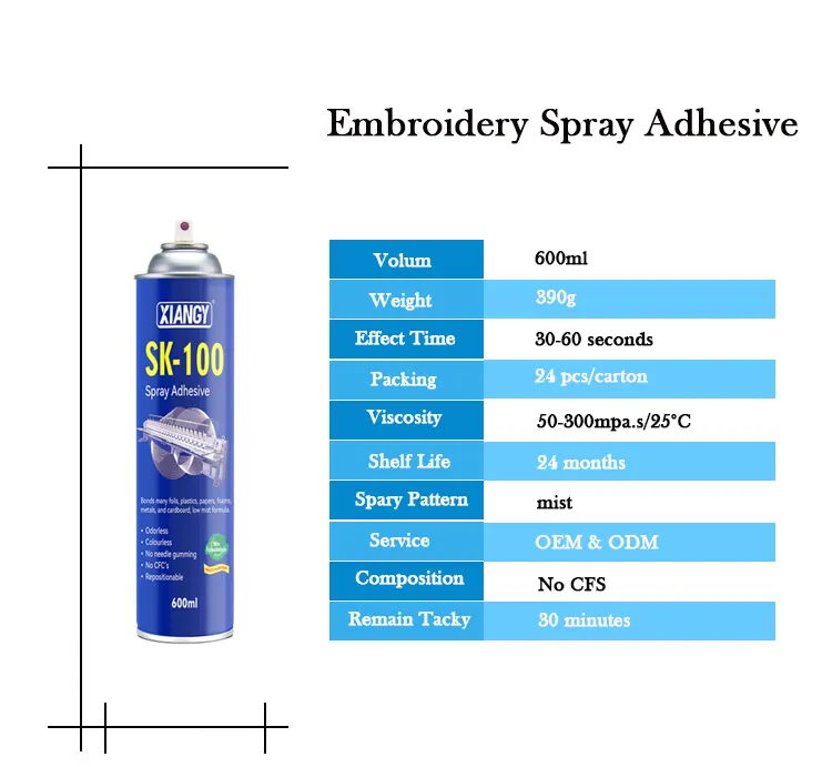 Temporary spray glue for paper sk--100 - Xiangy -600 ml 13.76 oz