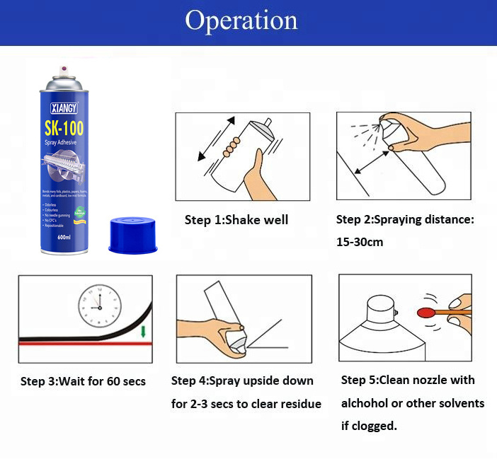 SK100 Temporary Spray Glue Fabric Spray Adhesive