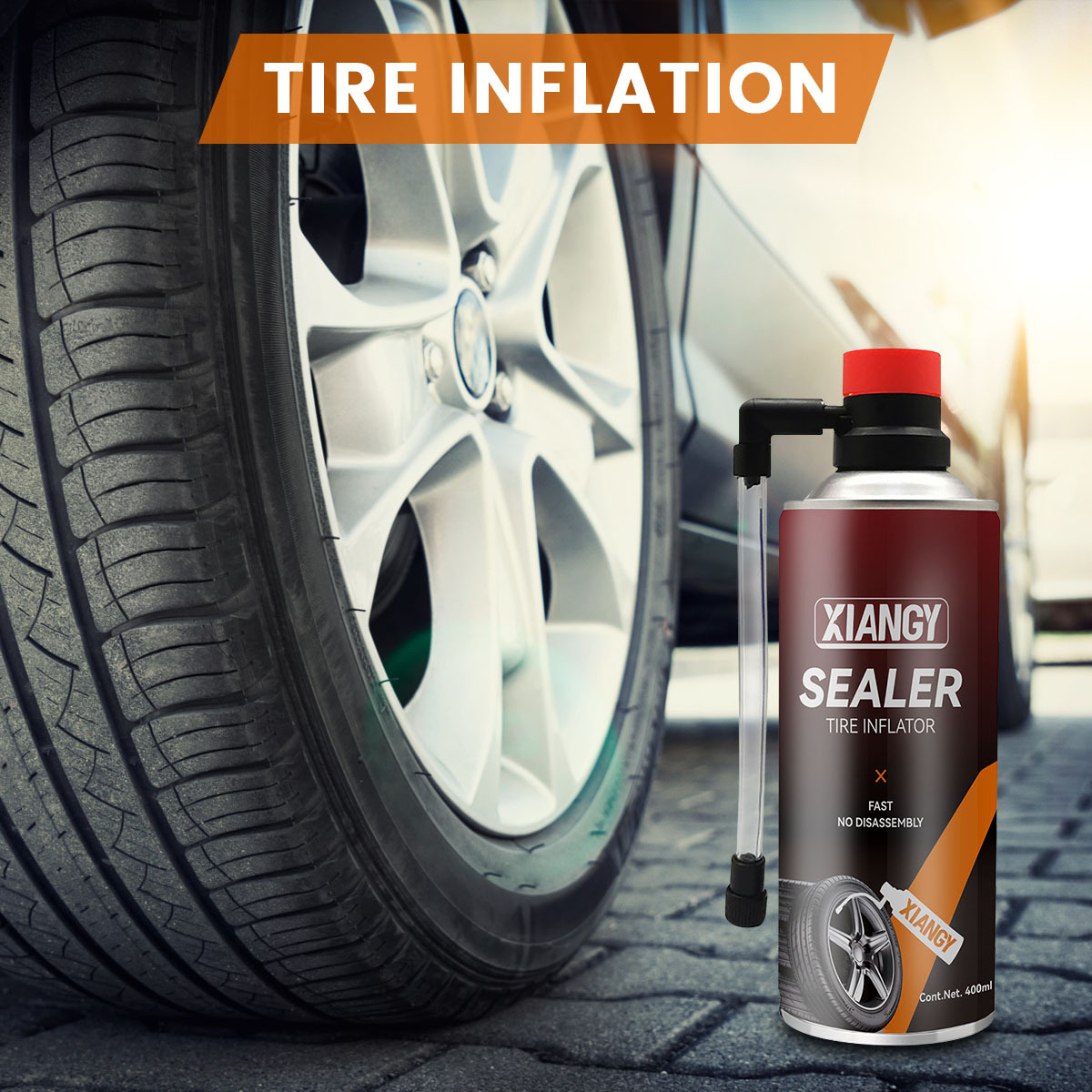 Tire Fix Filler Repair Patch Tyre Sealer Inflator Aerosol Spray