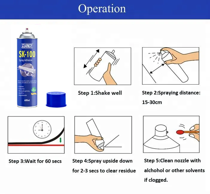 Aerosol Self Adhesive Spray Glue for Fabric Cloth Paper