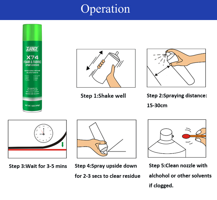 Rubber Web Tack Aerosol Upholstery Spray Glue for Insulation