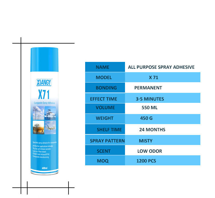 Xiangy X71 spray adhesive spray can 550 ml