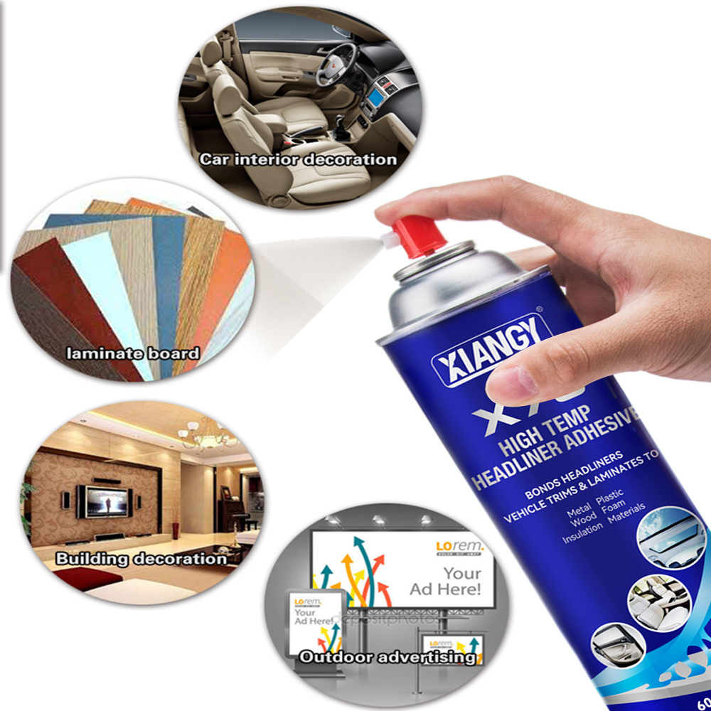 Factory headliner spray adhesive