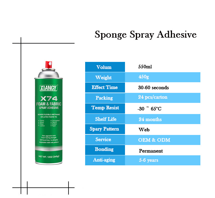 X74 Foam Spray Glue Spray Adhesive for Carpet