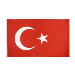 Ready to Ship 100% Polyester 3x5ft Stock Printed TR Turkish Turkey Flag