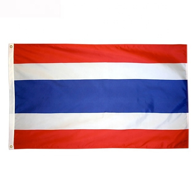 Wholesale Stock 100x150cm Hottest Red White Blue Stripes Woven Polyester Indoor Outdoor Thailand Flag