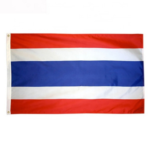 Wholesale Stock 100x150cm Hottest Red White Blue Stripes Woven Polyester Indoor Outdoor Thailand Flag