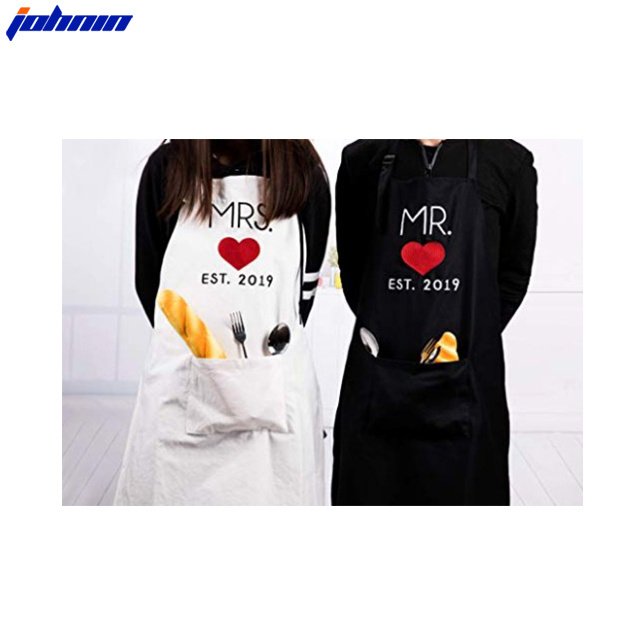 Johnin Mr. and Mrs.Apron His and Her Black White Apron Wedding Gifts for couple