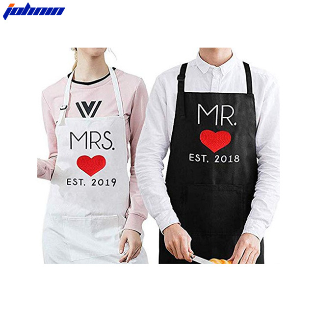 Johnin Mr. and Mrs.Apron His and Her Black White Apron Wedding Gifts for couple