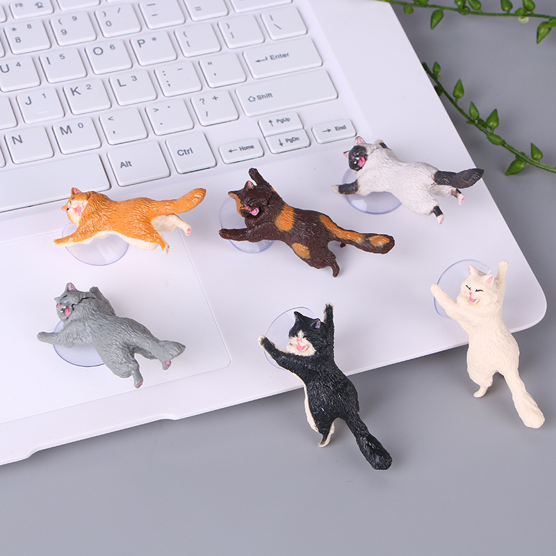 Creative desktop kitten rescue suction cup phone lazy holder cartoon cute little gift activity The same kitty gentleman gashapon