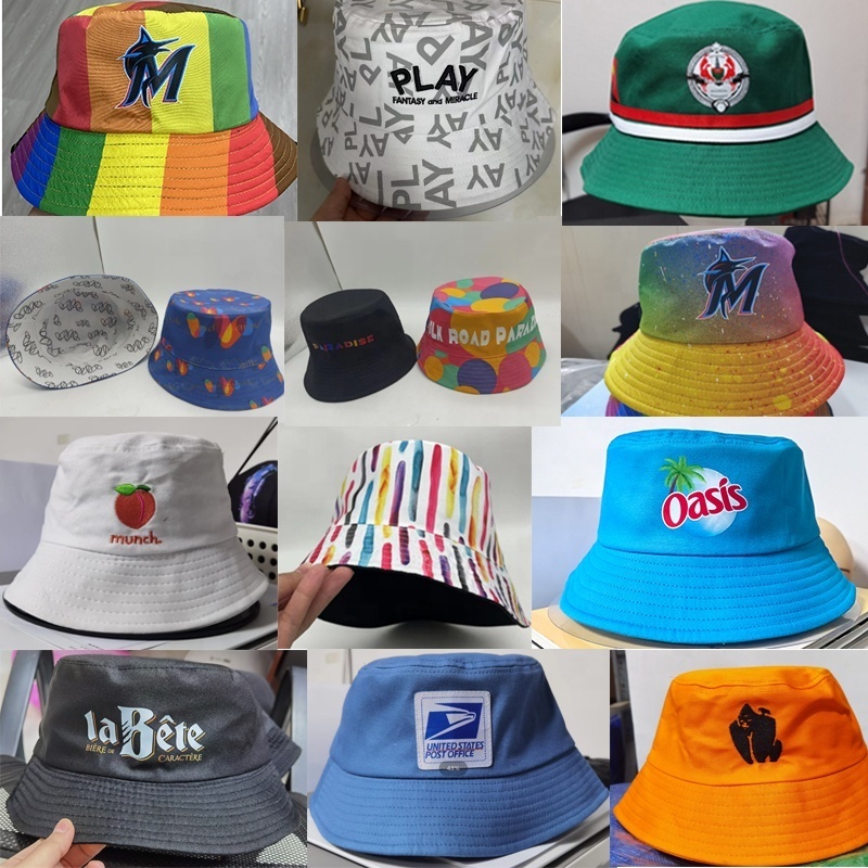 Wholesale Custom Embroidery Design Logo Spring And Summer Fisherman Reversible Cotton Panama Fisherman Bucket Hat For Adult Kids