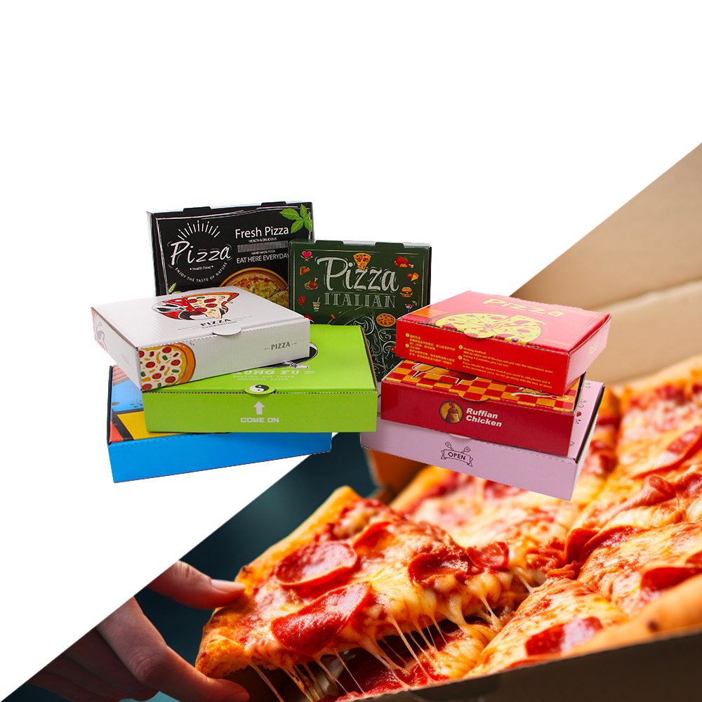 Wholesale Custom Logo Printing White Corrugated Pizza Packing Paper Carton Box