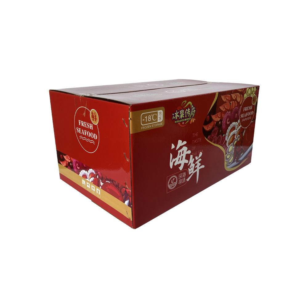 Professional manufacture waterproof wax carton box for frozen meat seafood and vegetable