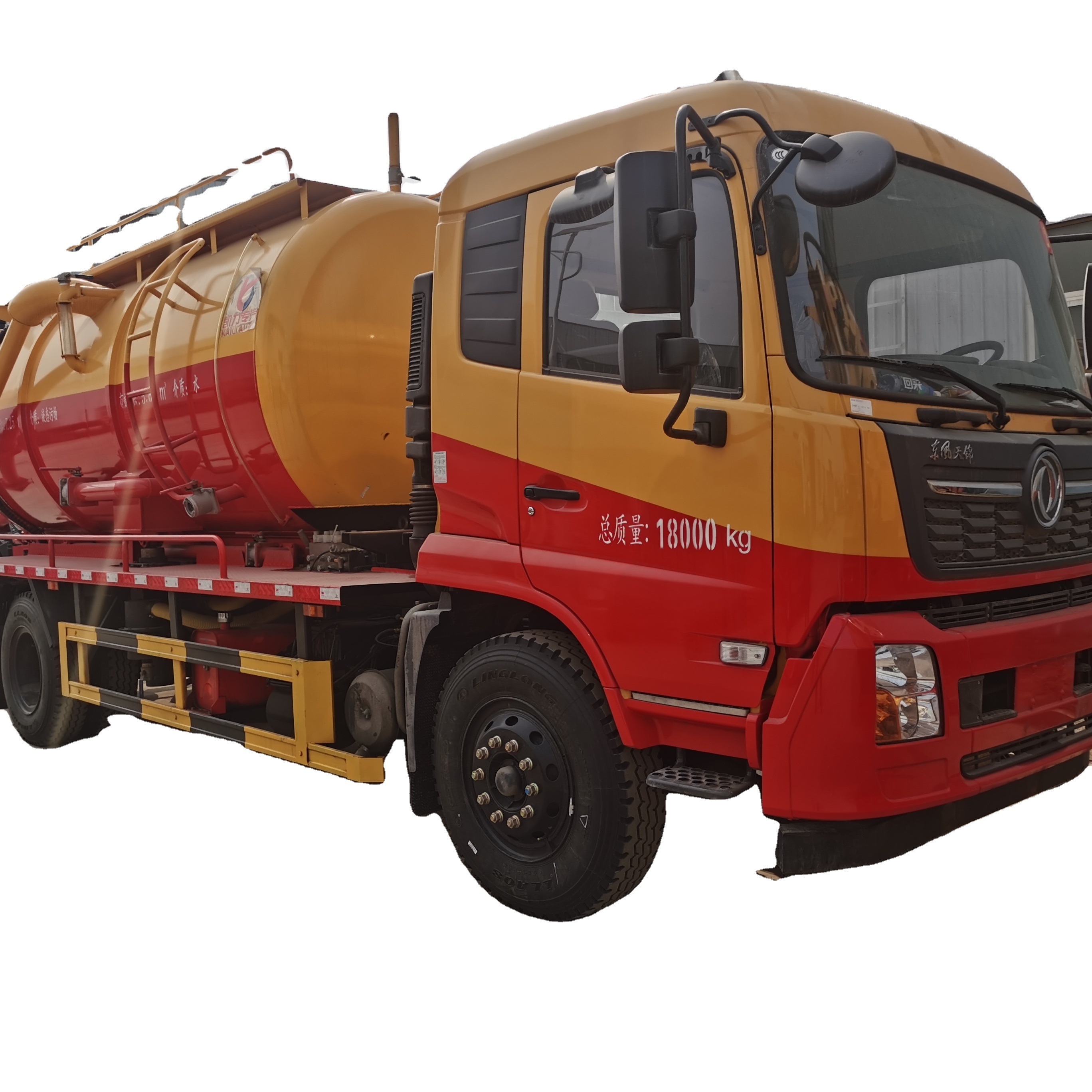 Large Capacity EURO 5 Emissions Septic Tank Cleaning Suction Truck Sewage Suction Trucks with Big Pipe Cleaning Capacity Sale