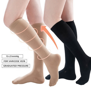 Knee high compression socks 20-30mmhg toesless medical compression stockings class 2