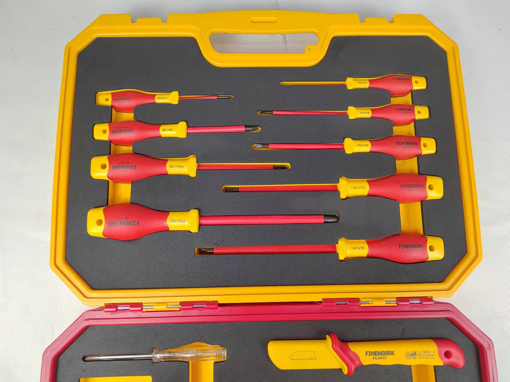 99LB001 Finework 15PCS Pliers Screwdrivers 1000V Hand Insulated Vde Tools Set