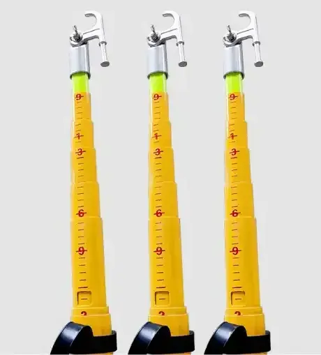 IRL-208 Telescopic Triangle Fiberglass High Voltage Electric Hot Sticks With Scale