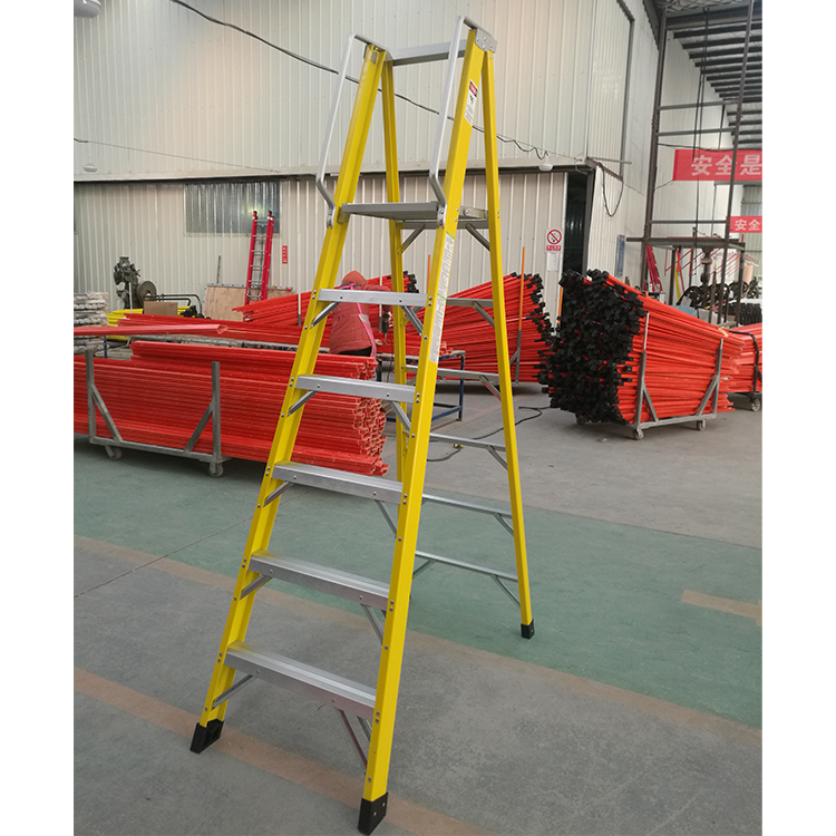 Portable Fiberglass Platform Step Ladder For Warehouse